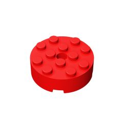 Brick Round 4 x 4 With Hole #87081 Red