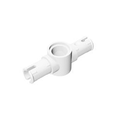 Technic Pin Connector Hub with 2 Pins with Friction Ridges Lengthwise Big Squared Pin Holes #87082 White