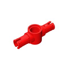 Technic Pin Connector Hub with 2 Pins with Friction Ridges Lengthwise Big Squared Pin Holes #87082 Red