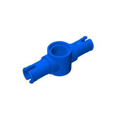 Technic Pin Connector Hub with 2 Pins with Friction Ridges Lengthwise Big Squared Pin Holes #87082 Blue