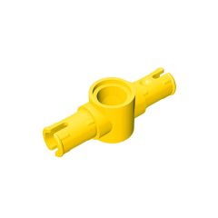 Technic Pin Connector Hub with 2 Pins with Friction Ridges Lengthwise Big Squared Pin Holes #87082 Yellow