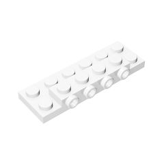 Plate Special 2 x 6 x 2/3 - Four Studs on Side #87609  White Gobricks