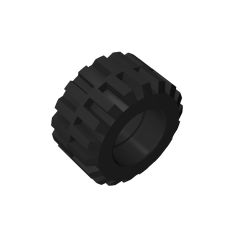 Tire 21mm D. x 12mm - Offset Tread Small Wide, Band Around Center Of Tread #87697 Black