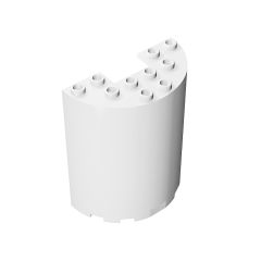 Cylinder Half 3 x 6 x 6 with 1 x 2 Cutout #87926 White