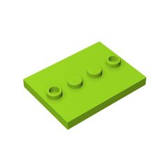 Plate Special 3 x 4 with 1 x 4 Center Studs - Plain #88646 Lime