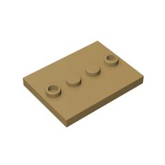 Plate Special 3 x 4 with 1 x 4 Center Studs - Plain #88646 Dark Tan