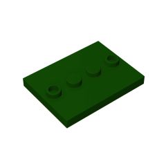 Plate Special 3 x 4 with 1 x 4 Center Studs - Plain #88646 Dark Green