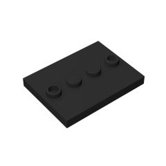 Plate Special 3 x 4 with 1 x 4 Center Studs - Plain #88646 Black