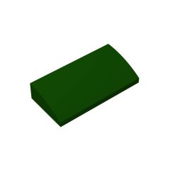 Slope Brick Curved 2 x 4 x 2/3 No Studs, with Bottom Tubes #88930 Dark Green