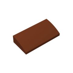 Slope Brick Curved 2 x 4 x 2/3 No Studs, with Bottom Tubes #88930 Reddish Brown