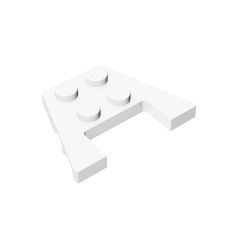 Wedge Plate 3 x 4 with Stud Notches - Reinforced Underside #90194 White