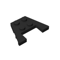 Wedge Plate 3 x 4 with Stud Notches - Reinforced Underside #90194 Black