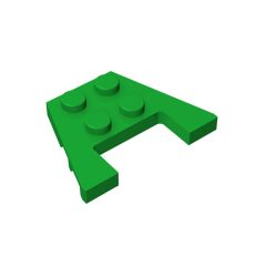 Wedge Plate 3 x 4 with Stud Notches - Reinforced Underside #90194 Green