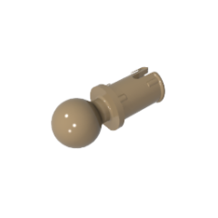 Technic Pin with Friction Ridges Lengthwise and Towball #6628 Dark Tan Gobricks