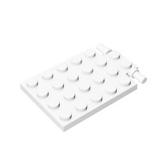 Plate, Modified 4 x 6 With Trap Door Hinge (Long Pins) #92099 White 1KG