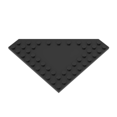 Wedge Plate 10 x 10 Cut Corner No Centre Studs #92584 Black