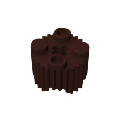 Brick, Round 2 x 2 With Axle Hole And Grille / Fluted Profile #92947 Dark Brown