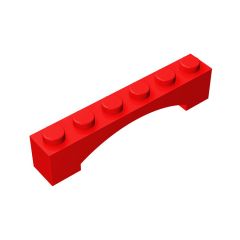 Brick Arch 1 x 6 Raised Arch #92950 Red