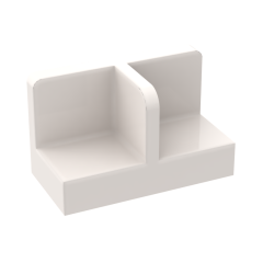 Panel 1 x 2 x 1 with Rounded Corners and Central Divider #93095 White