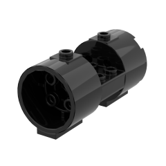 Cylinder 3 x 6 x 2 2/3 Horizontal Closed Studs #93168 Black