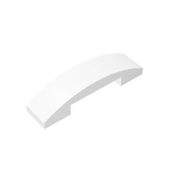 Slope Curved 4 x 1 Double with No Studs #93273 White