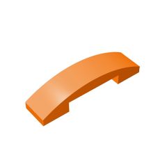 Slope Curved 4 x 1 Double with No Studs #93273 Orange