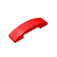 Slope Curved 4 x 1 Double with No Studs #93273 Red