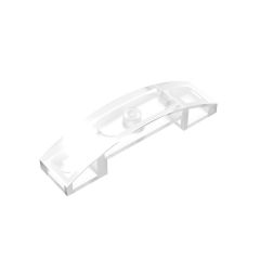 Slope Curved 4 x 1 Double with No Studs #93273  Trans-Clear Gobricks