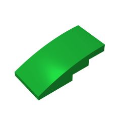 Slope Curved 4 x 2 No Studs #93606 Green