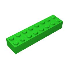 Brick 2 x 8 #93888 Bright Green
