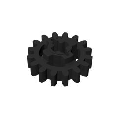 Technic Gear 16 Tooth Reinforced New Style #94925 Black 1/4 KG