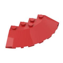 Brick, Round Corner 6 x 6 with Slope 33 Edge, Facet Cutout #95188 Red