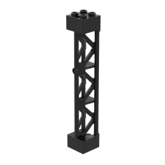 Support 2 x 2 x 10 Girder Triangular Vertical - Type 4 - 3 Posts, 3 Sections #95347 Black