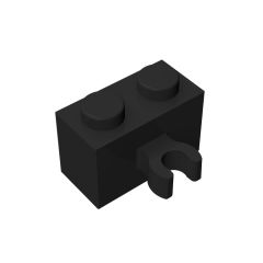30237b Brick Special 1 x 2 with Vertical Clip #95820 Black