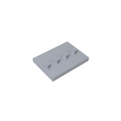 Plate Special 3 x 4 with 1 x 4 Center Studs - Plain #88646  Flat Silver Gobricks