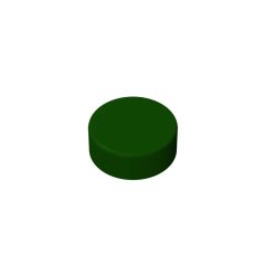 Tile Round 1 x 1 #98138 Dark Green