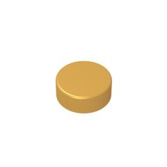 Tile Round 1 x 1 #98138 Pearl Gold
