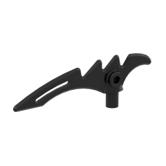 Weapon Scythe / Crescent Blade Serrated with Bar #98141 Black