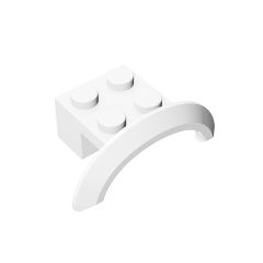 Wheel Arch, Mudguard 4 x 2 1/2 x 1 #98282  White Gobricks