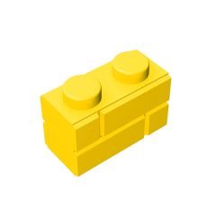 Brick Special 1 x 2 with Masonry Brick Profile #98283 Yellow