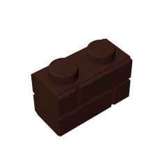 Brick Special 1 x 2 with Masonry Brick Profile #98283 Dark Brown