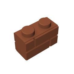 Brick Special 1 x 2 with Masonry Brick Profile #98283 Dark Orange 1KG