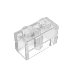 Brick Special 1 x 2 with Masonry Brick Profile #98283  Trans-Clear Gobricks