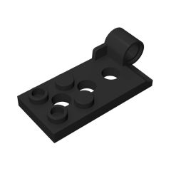 Hinge Plate 2 x 4 With Pin Hole And 3 Holes - Bottom #98285 Black