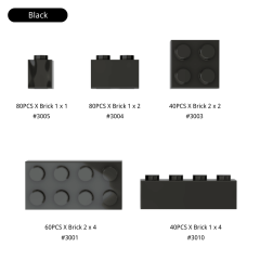 Black Parts Bulk Lot (300 PCS) (US Only)