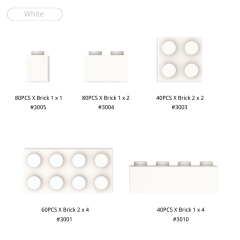 White Parts Bulk Lot (300 PCS) (US Only)