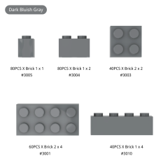 Dark Bluish Gray Parts Bulk Lot (300 PCS) (US Only)