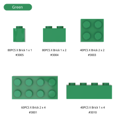 Green Parts Bulk Lot (300 PCS) (US Only)
