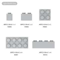 Light Bluish Gray Parts Bulk Lot (300 PCS) (US Only)