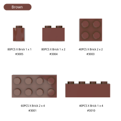 Reddish Brown Parts Bulk Lot (300 PCS) (US Only)